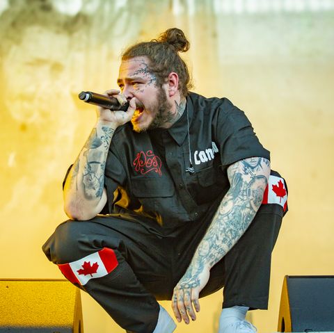 montreal, qc   august 05  post malone performs at the osheaga music and art festival at parc jean drapeau on august 5, 2018 in montreal, canada  photo by mark hortongetty images