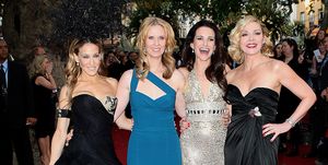 london, england may 27 uk tabloid newspapers out l r actresses sarah jessica parker, cynthia nixon, kristin davis and kim cattrall arrive at the uk premiere of sex and the city 2 at odeon leicester square on may 27, 2010 in london, england photo by claire r greenwaygetty images