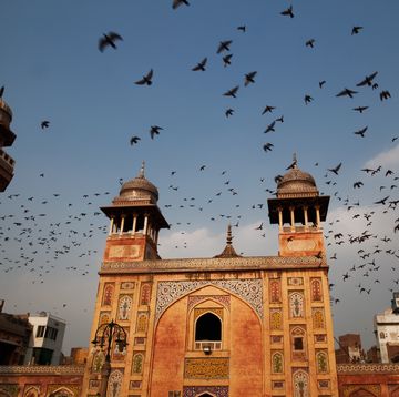 Landmark, Mosque, Holy places, Sky, Building, Place of worship, Architecture, Historic site, Bird, Pigeons and doves, 