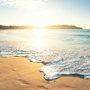 beautiful sunrise seascape in bondi beach at sydney, australia