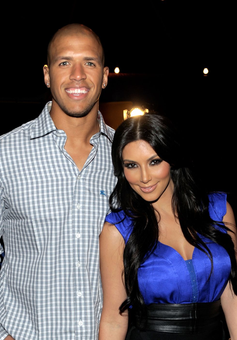 bel air, ca july 12 dallas cowboys football player miles austin and actress kim kardashian attend professional tennis player serena williams pre espys house party held at a private residence on july 12, 2010 in bel air, california photo by charley gallaygetty images for sw