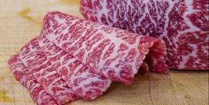 Kobe beef, Food, Salt-cured meat, Cuisine, Dish, Capicola, Flat iron steak, Beef, Charcuterie, Meat, 
