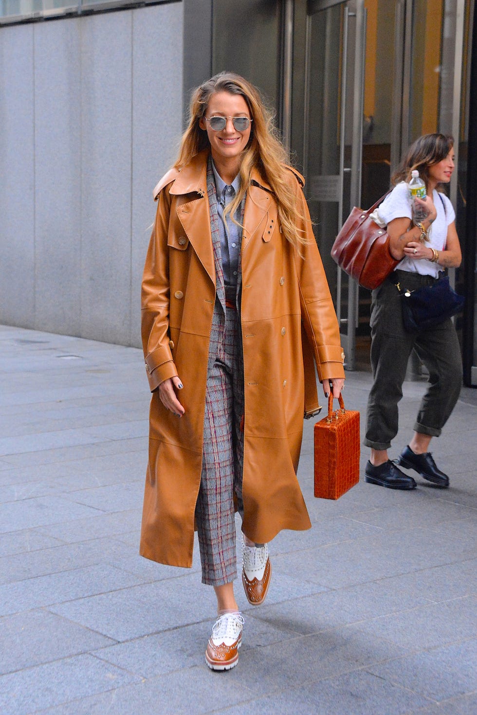 Blake Lively in duster coat