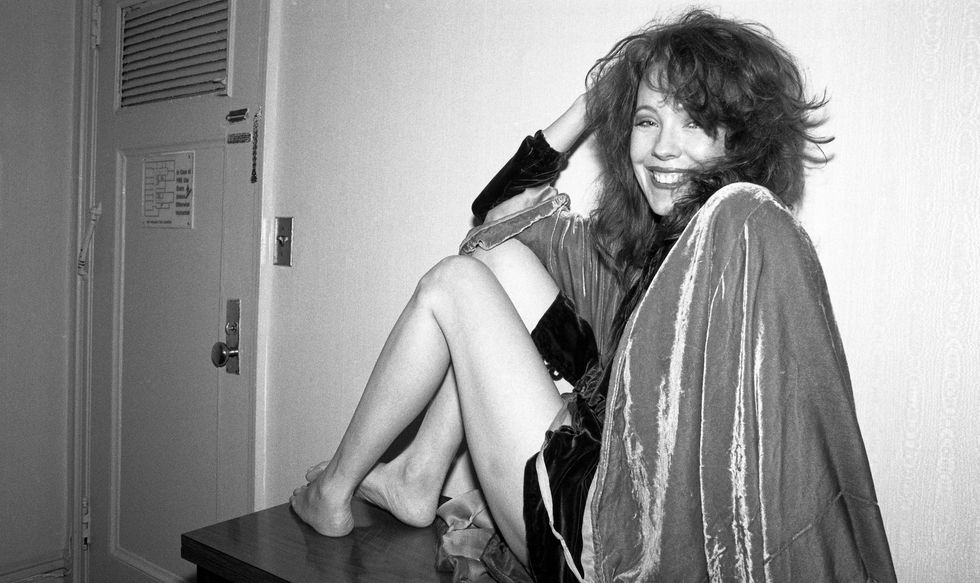 new york   june 17 american groupie and author pamela des barres poses for a portrait on june 17, 1987 in new york city, new york photo by catherine mcganngetty images