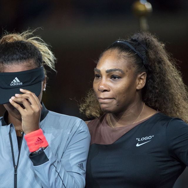 Serena Williams comforts Naomi Osaka after she wins US Open