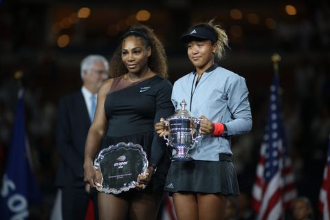 Serena Williams and Naomi Osaka after she wins US Open