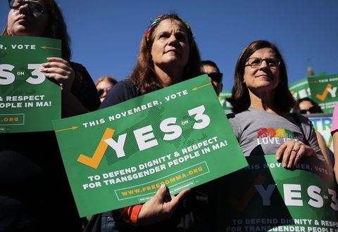 "Yes On 3" Rally In Boston's Copley Square