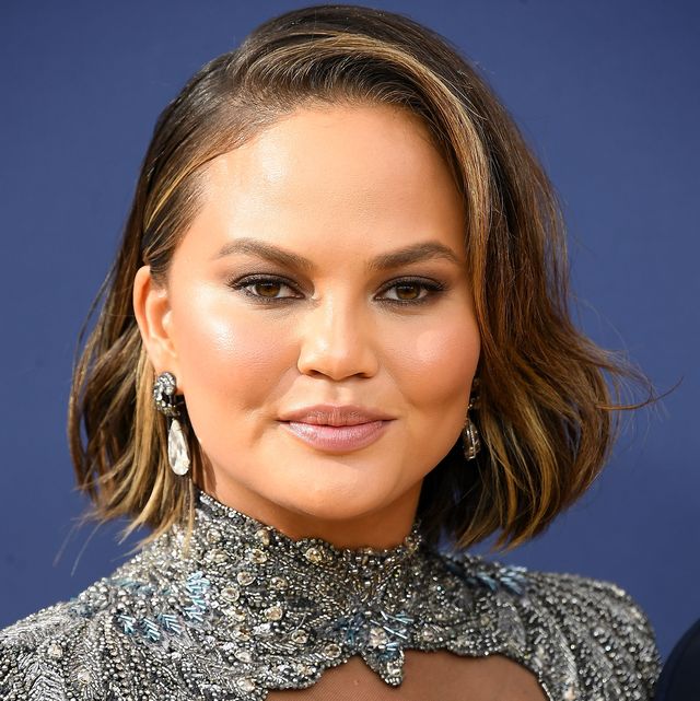 los angeles, ca   september 17  chrissy teigen arrives at the 70th emmy awards on september 17, 2018 in los angeles, california  photo by steve granitzwireimage,