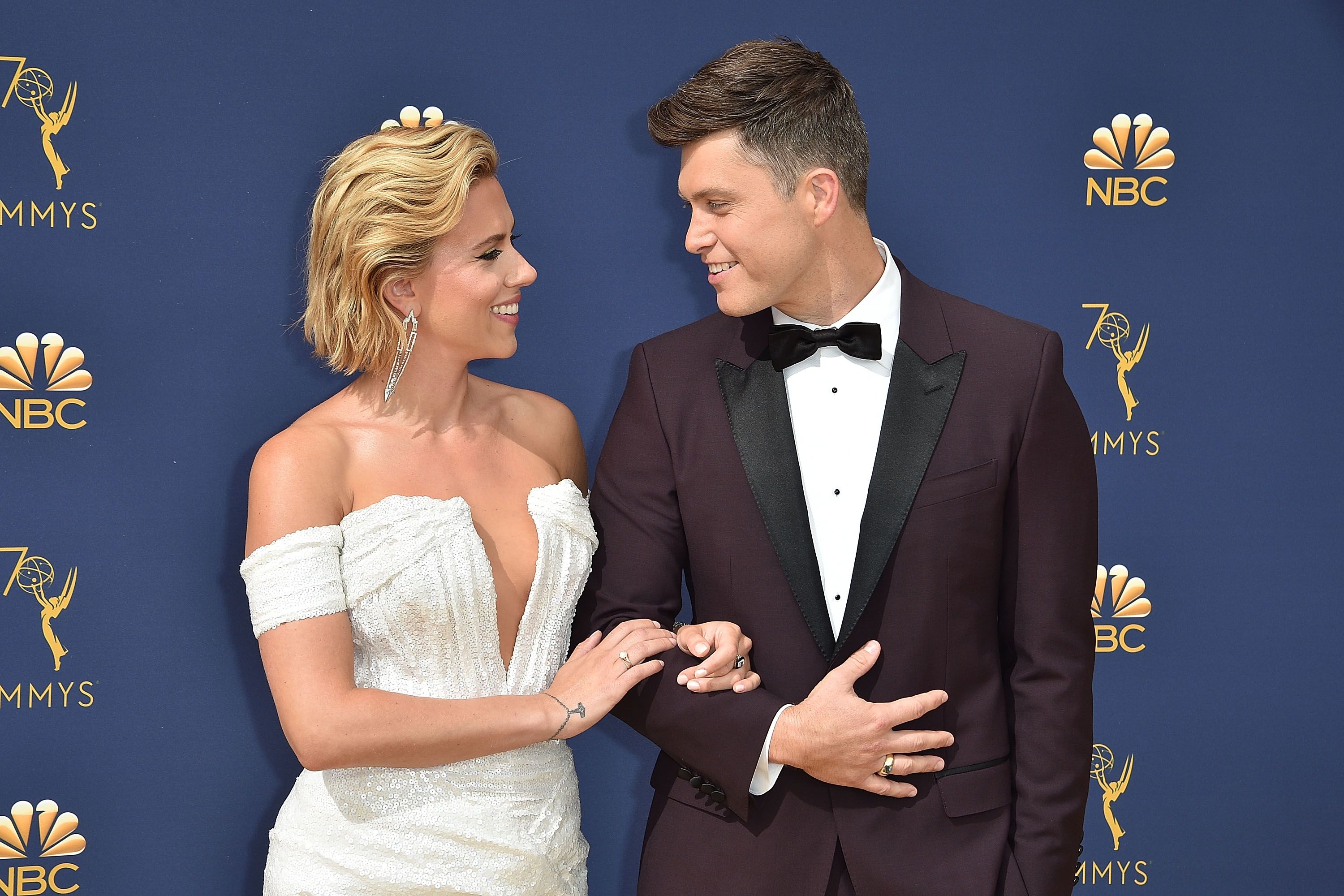 Scarlett Johansson, Colin Jost Enjoy Marvelous Red Carpet Date Night