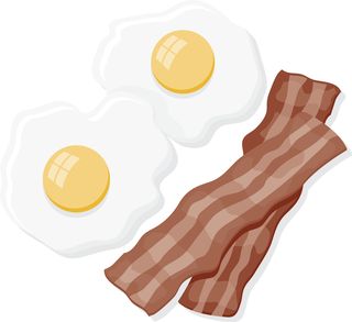 Fried egg, Dish, Egg, Food, Egg yolk, Breakfast, Ingredient, Clip art, Illustration, Pork, 