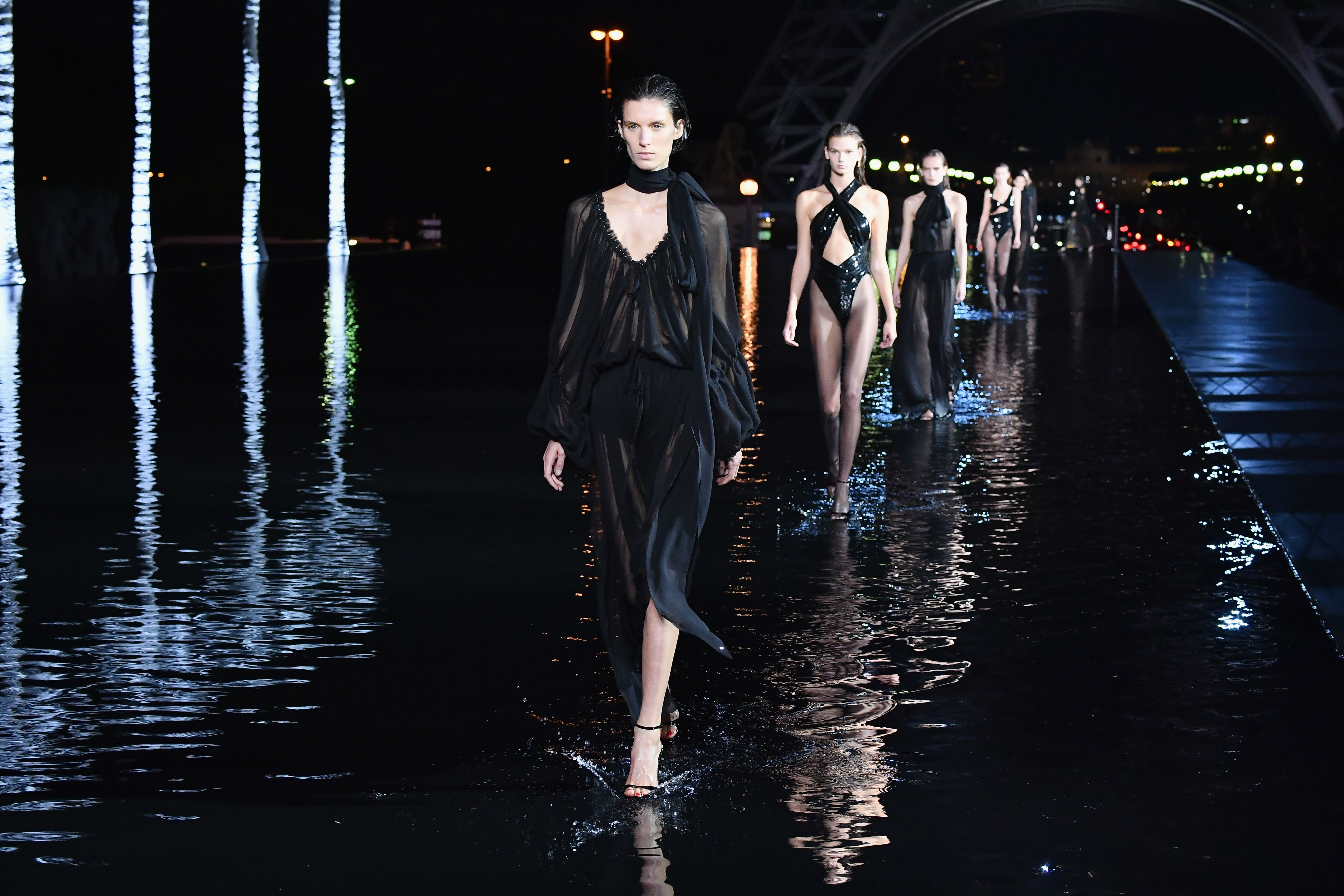 Saint Laurent showcases glow-in-the-dark dresses at Paris Fashion Week, London Evening Standard