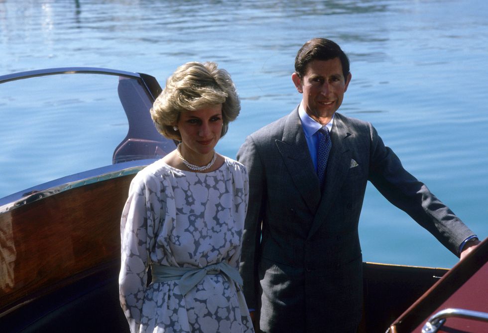 prince charles, prince of wales, and diana, princess of wales, visit molfetta during their tour of italy, diana is wearing a suit by jasper conran, 3rd may 1985 photo by john shelley collectionavalongetty images