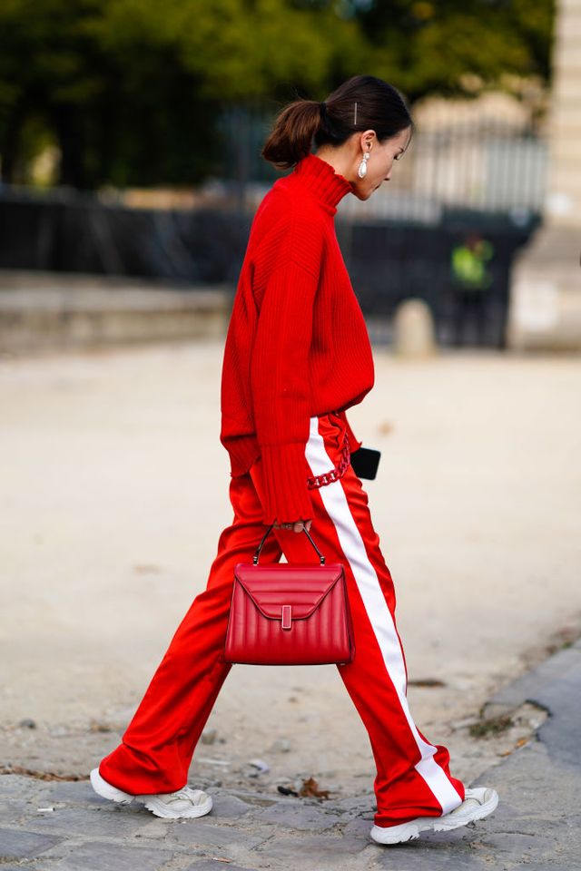 Red, Street fashion, Outerwear, Kung fu, Kung fu, Costume, Trousers, 