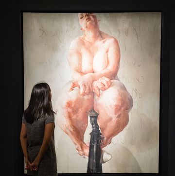 london, england october 01 editors note image contains nudity propped by jenny saville is displayed at the press preview for sothebys freize week exhibition of contemporary art at sothebys on october 1, 2018 in london, england the auction will take place on friday october 5 photo by samir husseingetty images for sothebys