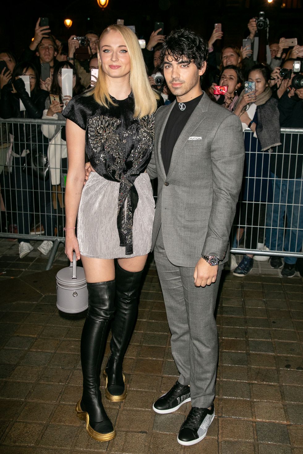 paris, france october 02 l r sophie turner and joe jonas attend the louis vuitton show as part of the paris fashion week womenswear springsummer 2019 on october 2, 2018 in paris, france photo by marc piaseckiwireimage