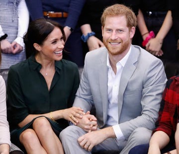 peacehaven, united kingdom   october 03  editors note retransmission with alternate crop  meghan, duchess of sussex and prince harry, duke of sussex make an official visit to the joff youth centre in peacehaven, sussex on october 3, 2018 in peacehaven, united kingdom the duke and duchess married on may 19th 2018 in windsor and were conferred the duke  duchess of sussex by the queen  photo by chris jacksongetty images