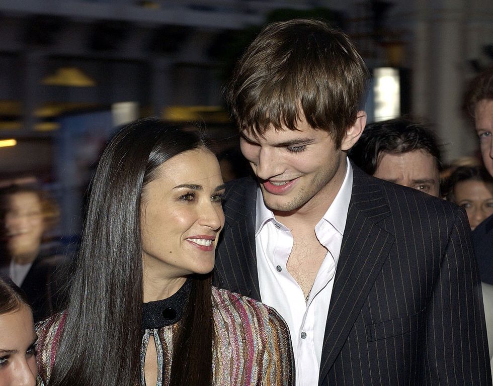 Ashton Kutcher and Demi Moore during the red carpet shoot for the Charlie's Angels 2 full-throttle premiere at Mann's Chinese Theater in Hollywood, CA, USA Photo credit: l cohenwireimage