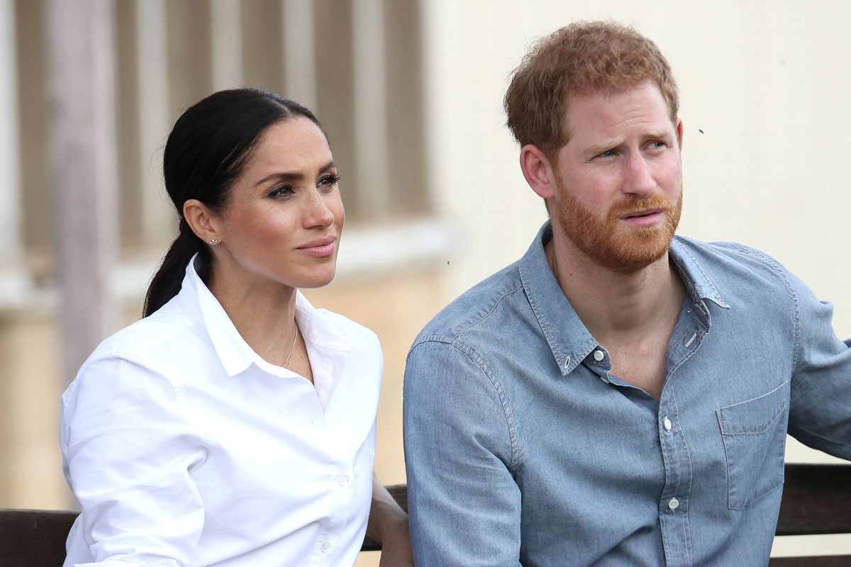 dubbo, australia   october 17  prince harry, duke of sussex and meghan, duchess of sussex visit a local farming family, the woodleys, on october 17, 2018 in dubbo, australia the duke and duchess of sussex are on their official 16 day autumn tour visiting cities in australia, fiji, tonga and new zealand  photo by chris jackson   poolgetty images