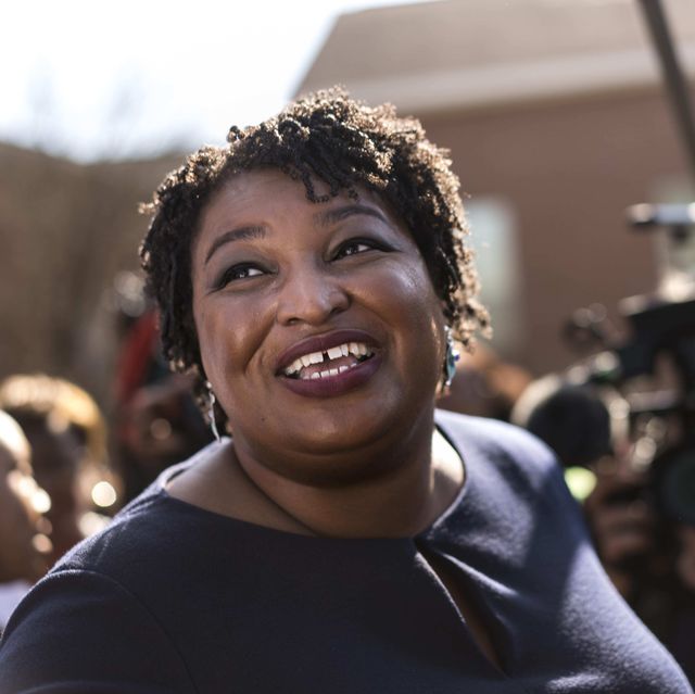 macon, georgia   former georgia house democratic leader and democratic nominee for georgia governor stacey abrams begins campaigning across the state on the first day of early voting outside the ebenezer missionary baptist church in macon, georgia monday october 15, 2018 photo by melina marathe washington post via getty images