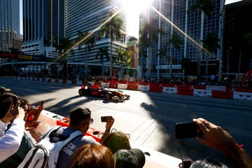 miami, fl   october 20  red bull racing driver patrick friesacher performs a show run during the f1 festival at bayfront park on october 20, 2018 in miami, florida  photo by michael reavesgetty images for red bull