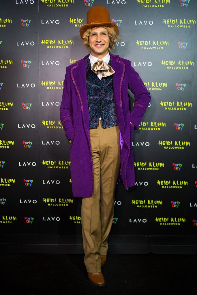 zac posen attends heidi klums 19th annual halloween party dressed as willy wonka