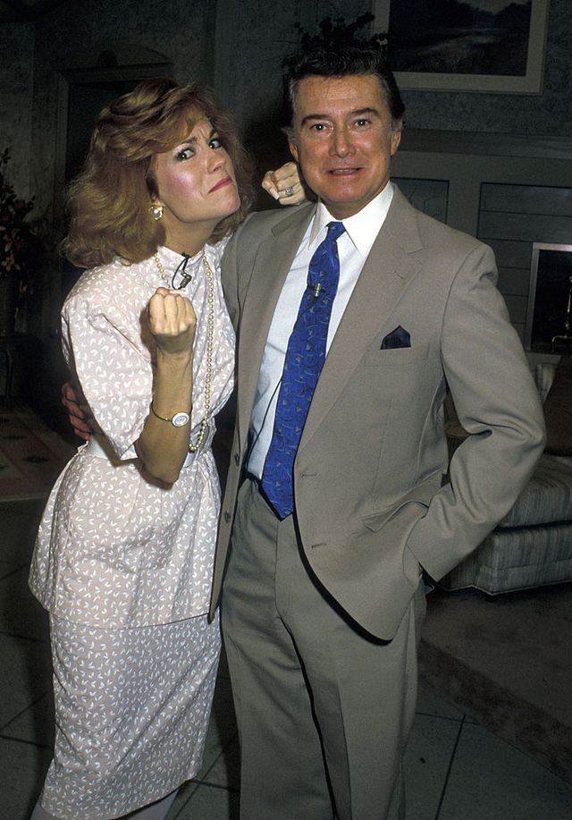 kathie lee gifford and regis philbin during taping of the morning show   april 25, 1988 at abc studios in new york city, new york, united states photo by ron galella, ltdron galella collection via getty images