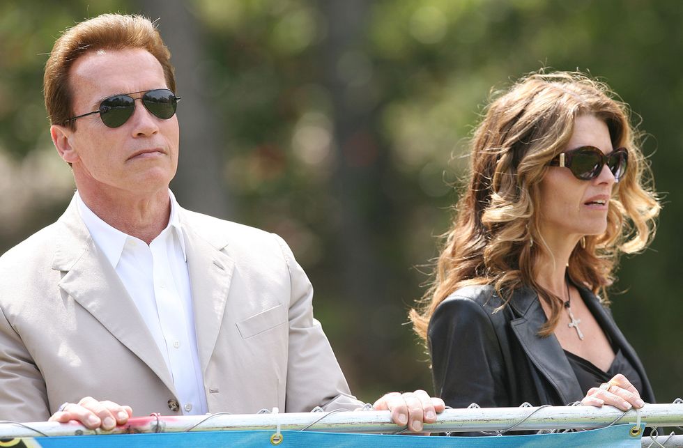 governor arnold schwarzenegger and first lady maria shriver photo by jason merrittfilmmagic