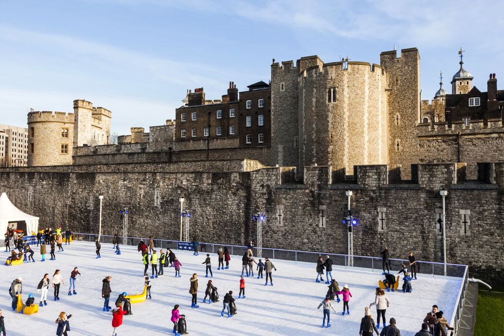 England, London, Tower of London, Ice Skating