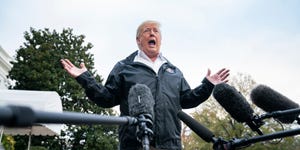 President Trump Speaks Before Departing The White House For California