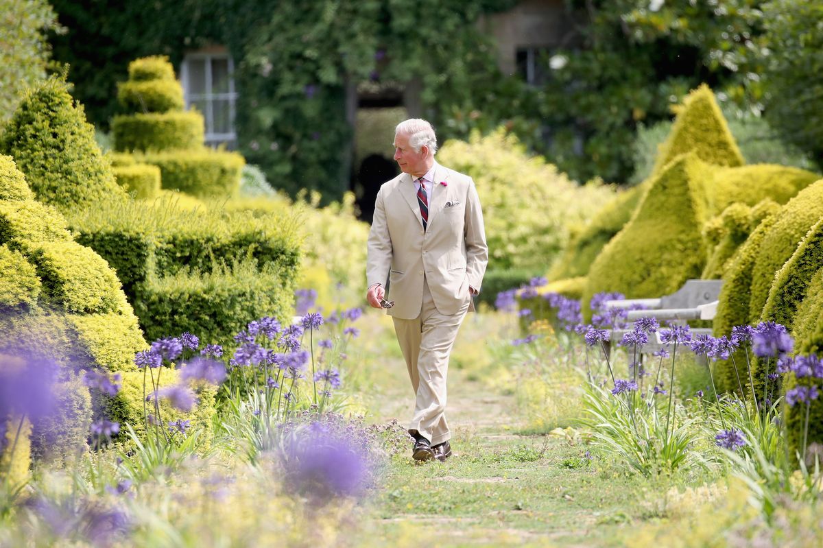 tetbury, england   july 19  strictly for editorial use only images require approval mandatory caption images are part of a set to mark his royal highnesss 70th birthday it is the responsibility of the end user to adhere to these instructions prince charles, prince of wales walks through the gardens of highgrove house on july 19, 2018 in tetbury, united kingdom  photo by chris jacksongetty imagesfor clarence house
