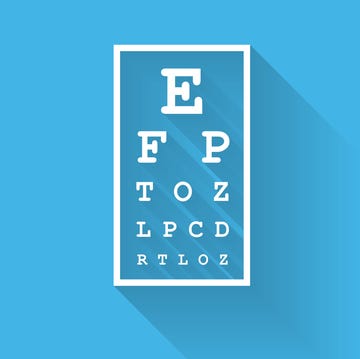 Human Eye Chart Icon with Long Shadow