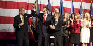 Democratic Gubernatorial Candidate Andrew Cuomo Gathers With Supporters On Election Night