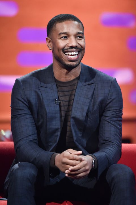 michael b jordan during the filming of the graham norton show at bbc studioworks 6 television centre, wood lane, london, to be aired on bbc one on friday evening photo by matt crossickpa images via getty images