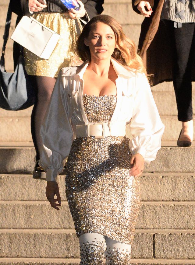 Blake Lively wearing silver sparkly Chanel dress at Metropolitan Museum of Art 2018