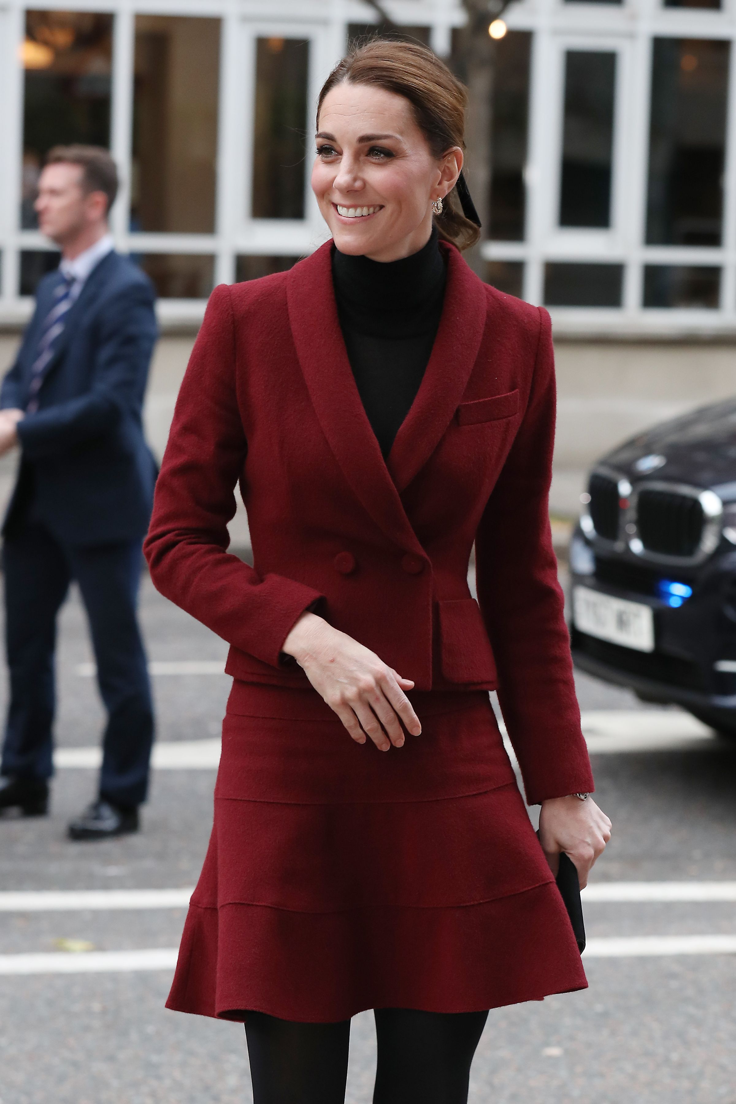 Burgundy skirt coat sale