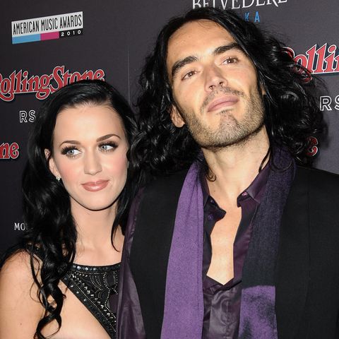 los angeles, ca   november 21  katy perry and russell brand attend the rolling stone after party for the 2010 american music awards at rolling stone restaurant  lounge on november 21, 2010 in los angeles, california  photo by jason laverisfilmmagic