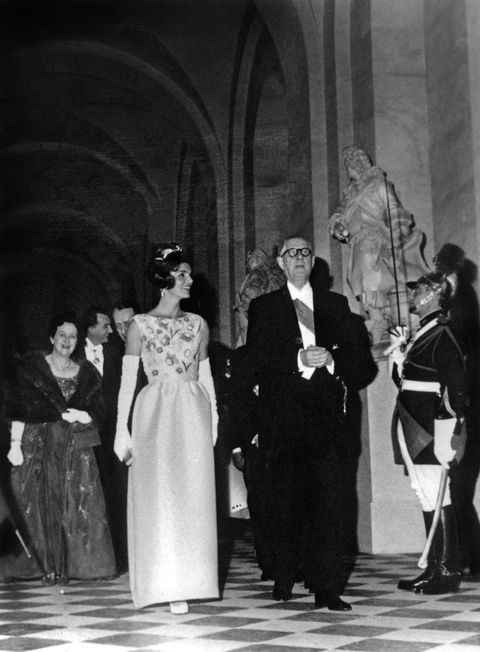 ​Jackie Kennedy wore a Givenchy gown to Versailles​​ in 1961.