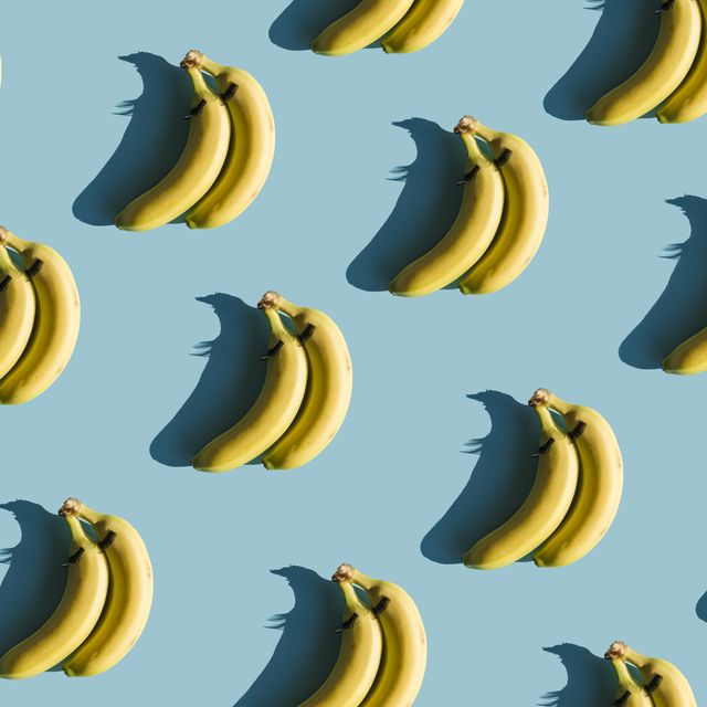 3D Rendering, bananas with fake eyelashes and a couple backwards composition