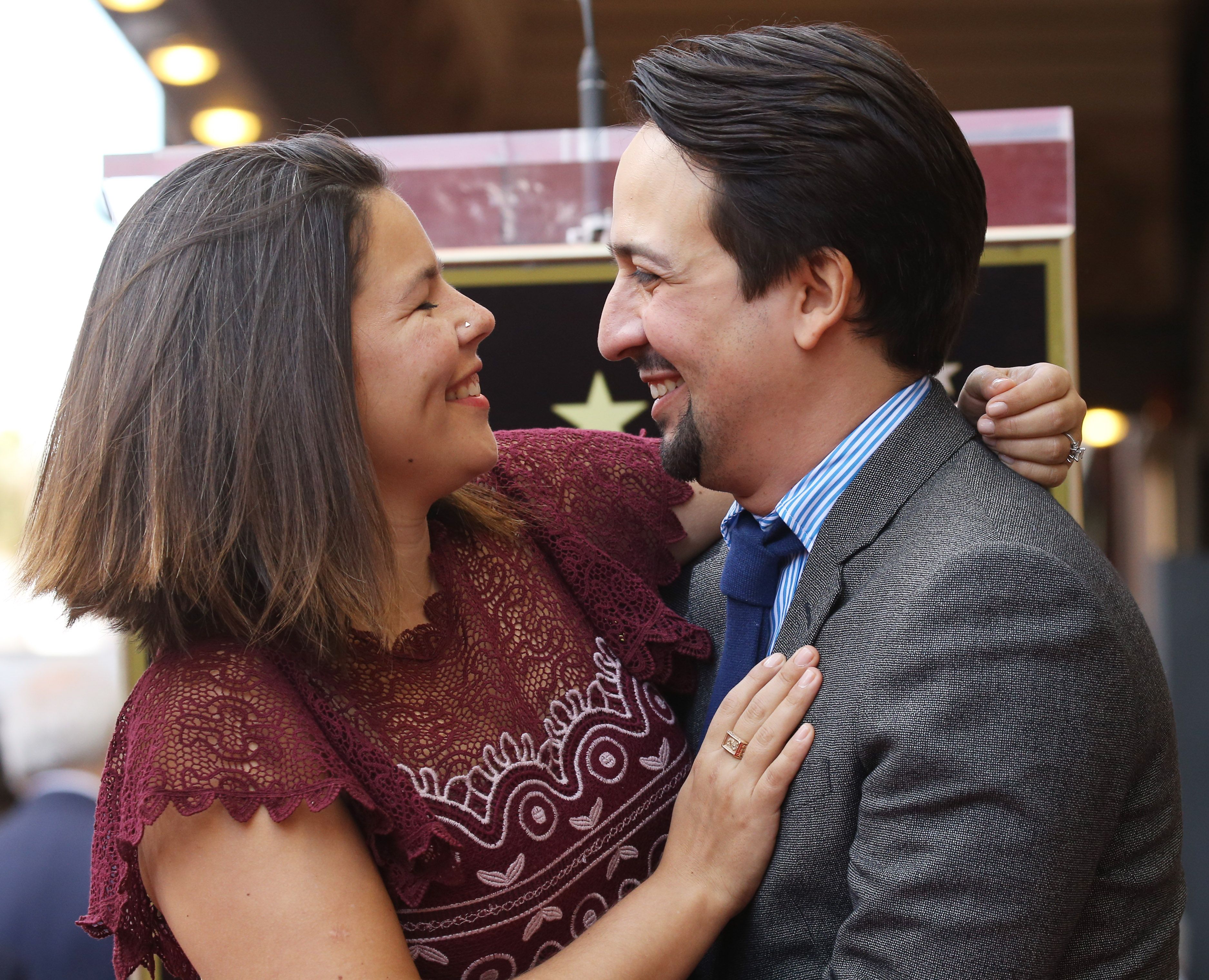 Lin-Manuel Miranda's Wife Says She 'Always Boos' When He 'Kisses Someone'  in Hamilton