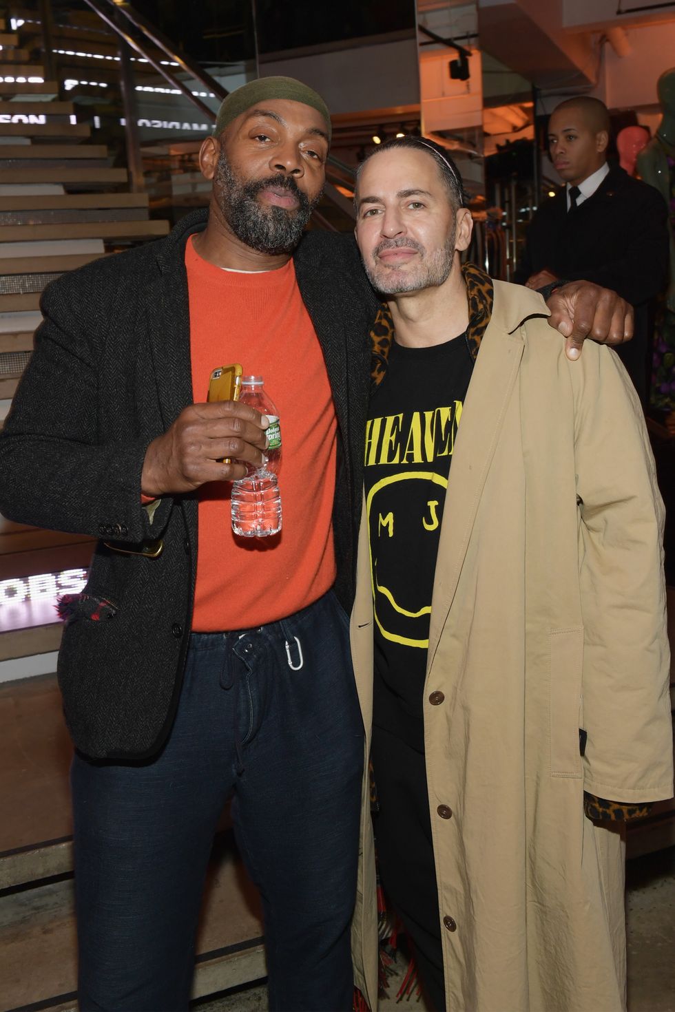 new york, new york   december 03 andre walker l and marc jacobs attend as marc jacobs, sofia coppola  katie grand celebrate the marc jacobs redux grunge collection and the opening of marc jacobs madison on december 03, 2018 in new york city photo by ben gabbegetty images for marc jacobs