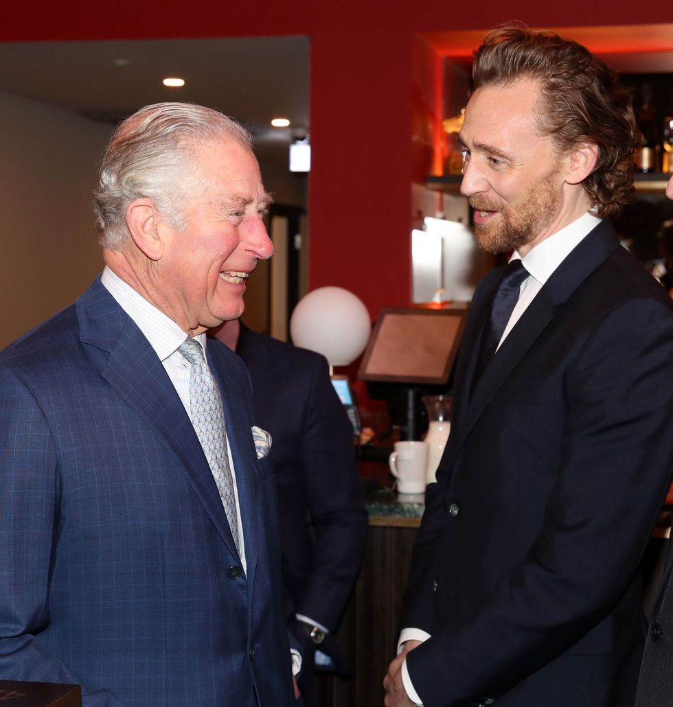 london, england   december 06 prince charles, prince of wales l and tom hiddleston c during an official visit to bfi southbank on december 06, 2018 in london, england  the prince of wales has been patron of the british film institute for 40 years   photo by chris jacksongetty images