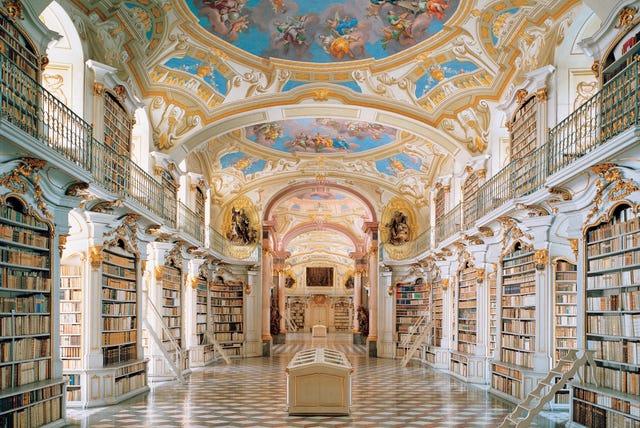 Large ceremonial room of the monastery library