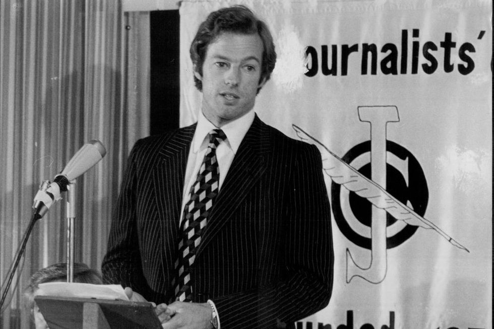 the son of the british prime minister  was today guest speaker at a journalists club luncheon  politics in sport september 23, 1980 photo by alan gilbert purcellfairfax media via getty images
