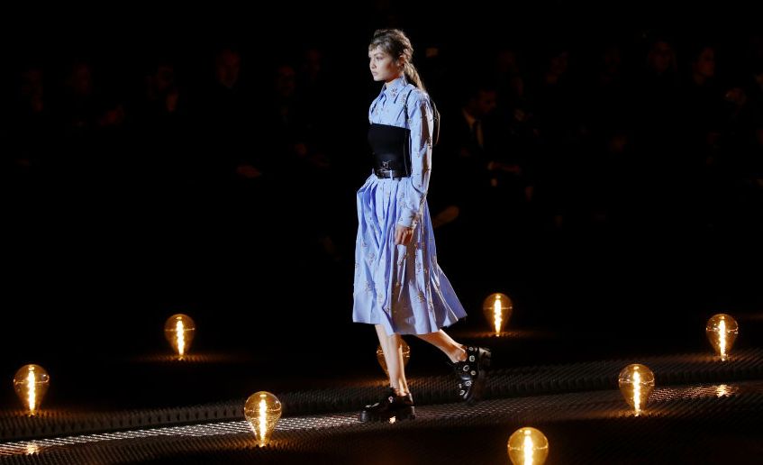 Gigi Hadid on the Prada catwalk
