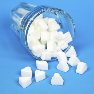 Glass with sugar cubes