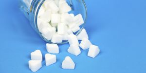 Glass with sugar cubes