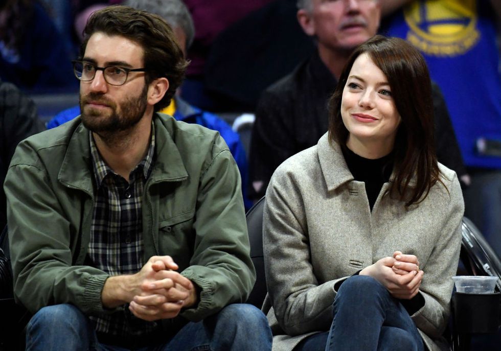 Emma Stone Holds Hands with Husband Dave McCary During Walk Around