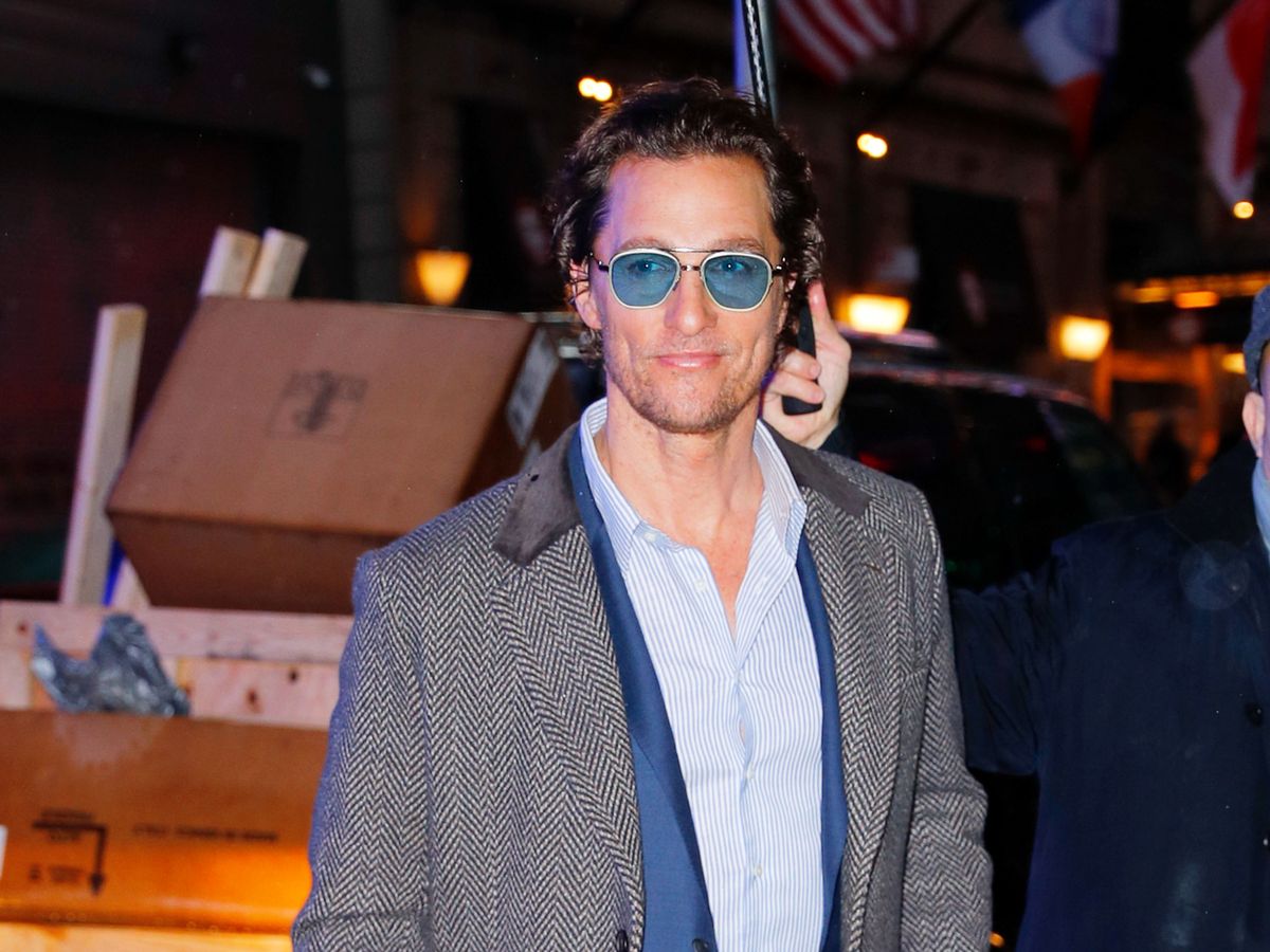 Matthew McConaughey's Sports Blue Colored Sunglasses and We're