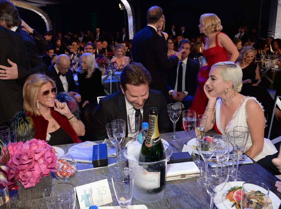 Gloria Campano, Bradley Cooper, and Lady Gaga during the 25th Annual Screen Actors Guild Awards at The Shrine Auditorium on January 27, 2019 in Los Angeles, California.