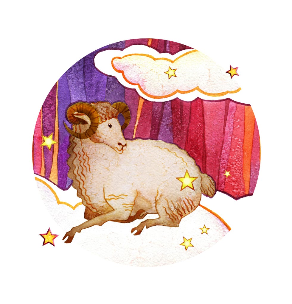 Astrological sign of the zodiac Aries astrological sign of the zodiac aries, textured, isolated on a round pattern background